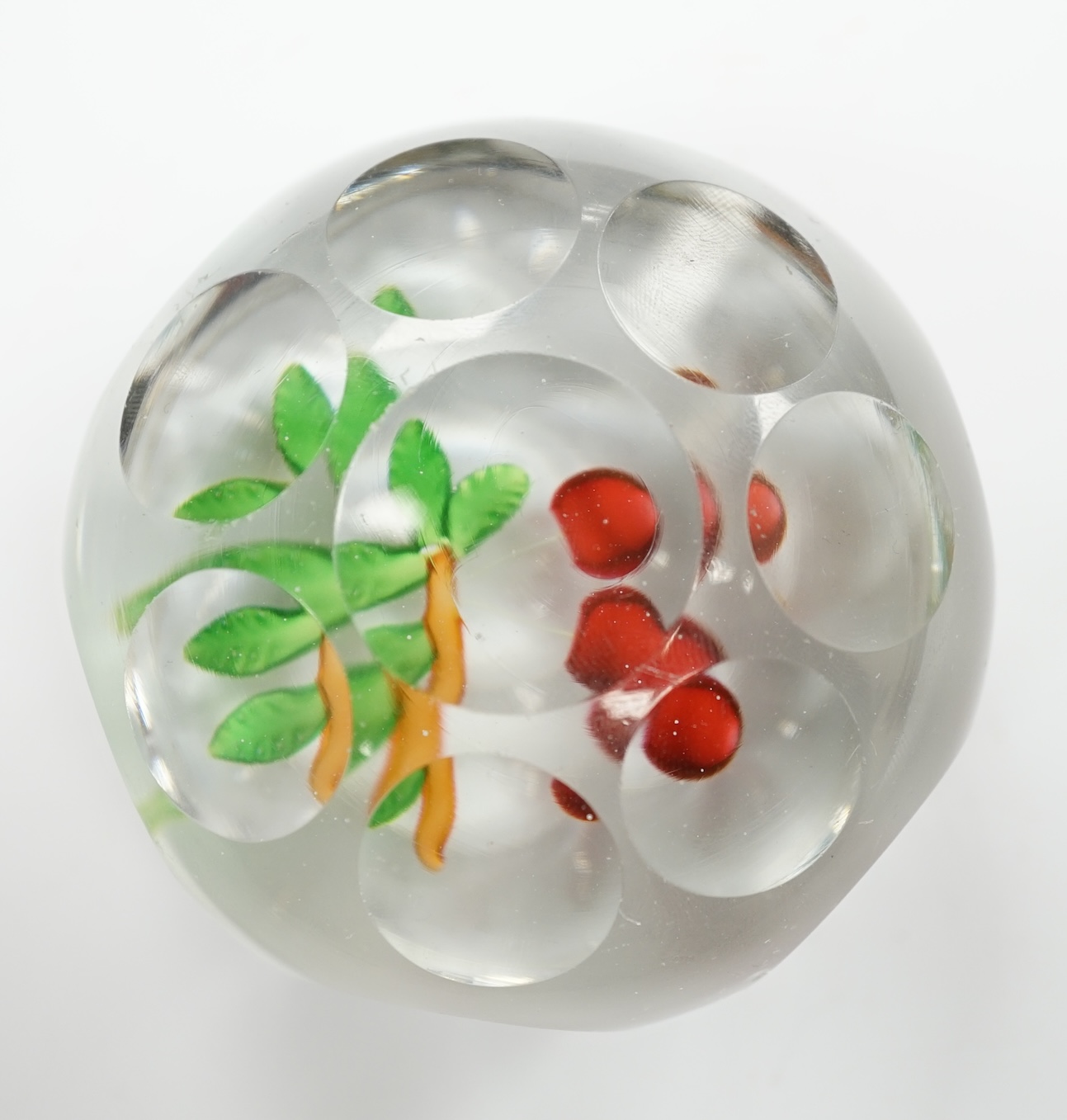 A St Louis glass faceted paperweight, 7cm in diameter